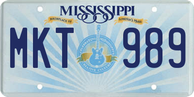 MS license plate MKT989