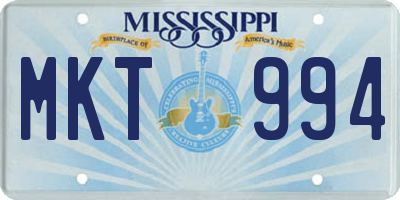 MS license plate MKT994