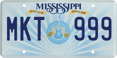 MS license plate MKT999