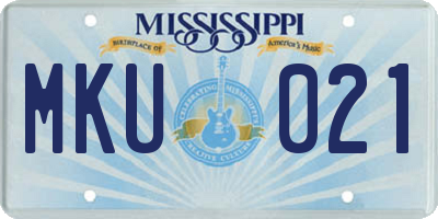 MS license plate MKU021