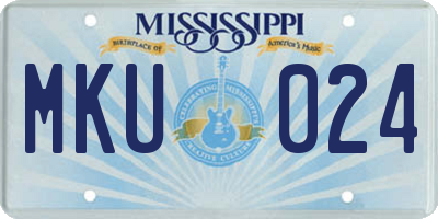 MS license plate MKU024