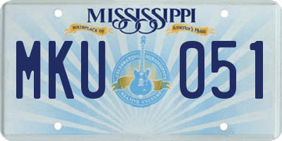 MS license plate MKU051