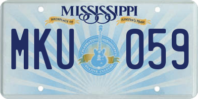MS license plate MKU059