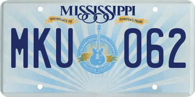 MS license plate MKU062