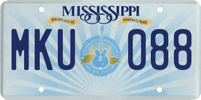 MS license plate MKU088