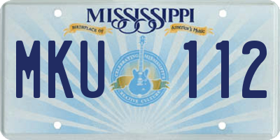 MS license plate MKU112