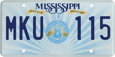 MS license plate MKU115