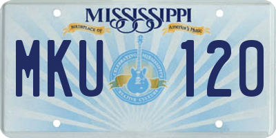 MS license plate MKU120