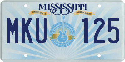 MS license plate MKU125
