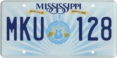 MS license plate MKU128