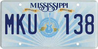 MS license plate MKU138