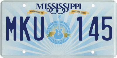 MS license plate MKU145