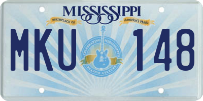 MS license plate MKU148