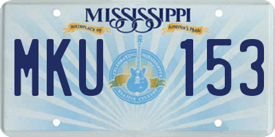 MS license plate MKU153