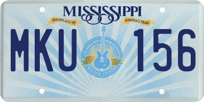 MS license plate MKU156