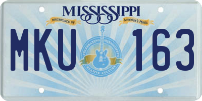 MS license plate MKU163