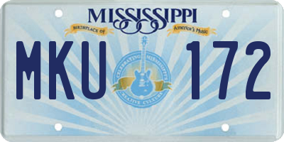 MS license plate MKU172