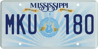 MS license plate MKU180