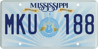 MS license plate MKU188
