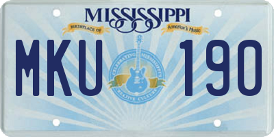 MS license plate MKU190