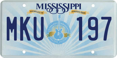 MS license plate MKU197