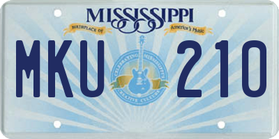 MS license plate MKU210