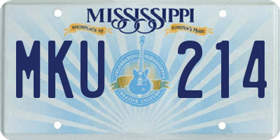 MS license plate MKU214