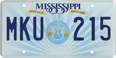 MS license plate MKU215