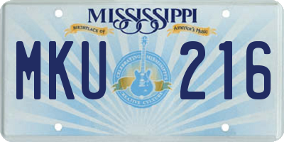 MS license plate MKU216