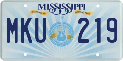 MS license plate MKU219