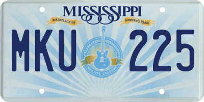 MS license plate MKU225