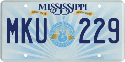 MS license plate MKU229