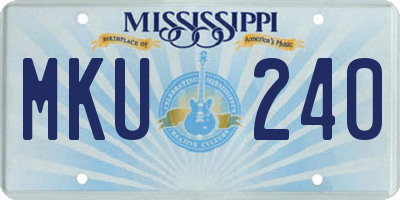 MS license plate MKU240