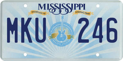 MS license plate MKU246