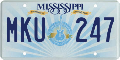 MS license plate MKU247