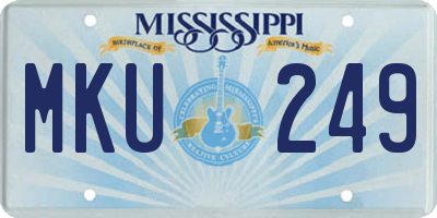 MS license plate MKU249