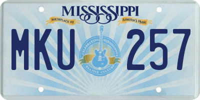 MS license plate MKU257