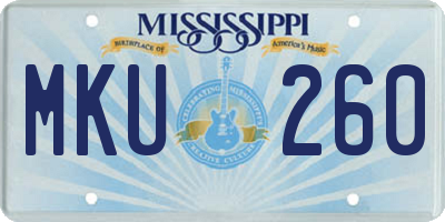 MS license plate MKU260