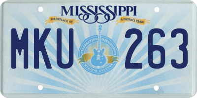 MS license plate MKU263