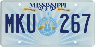 MS license plate MKU267