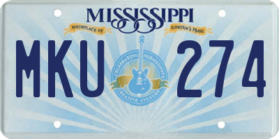 MS license plate MKU274