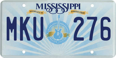 MS license plate MKU276