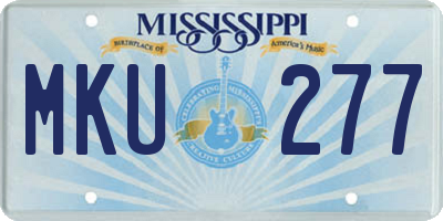 MS license plate MKU277