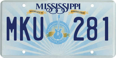 MS license plate MKU281
