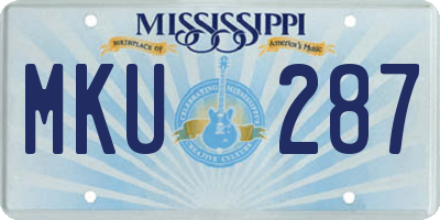MS license plate MKU287
