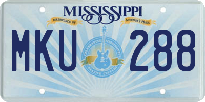 MS license plate MKU288