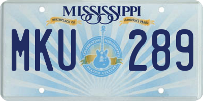 MS license plate MKU289
