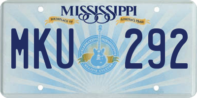 MS license plate MKU292