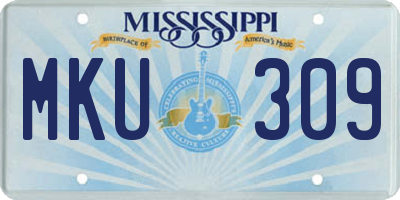 MS license plate MKU309