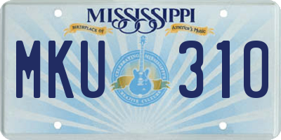 MS license plate MKU310